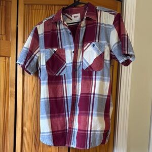 Levi's Red and Blue Casual Button Down Shirt
